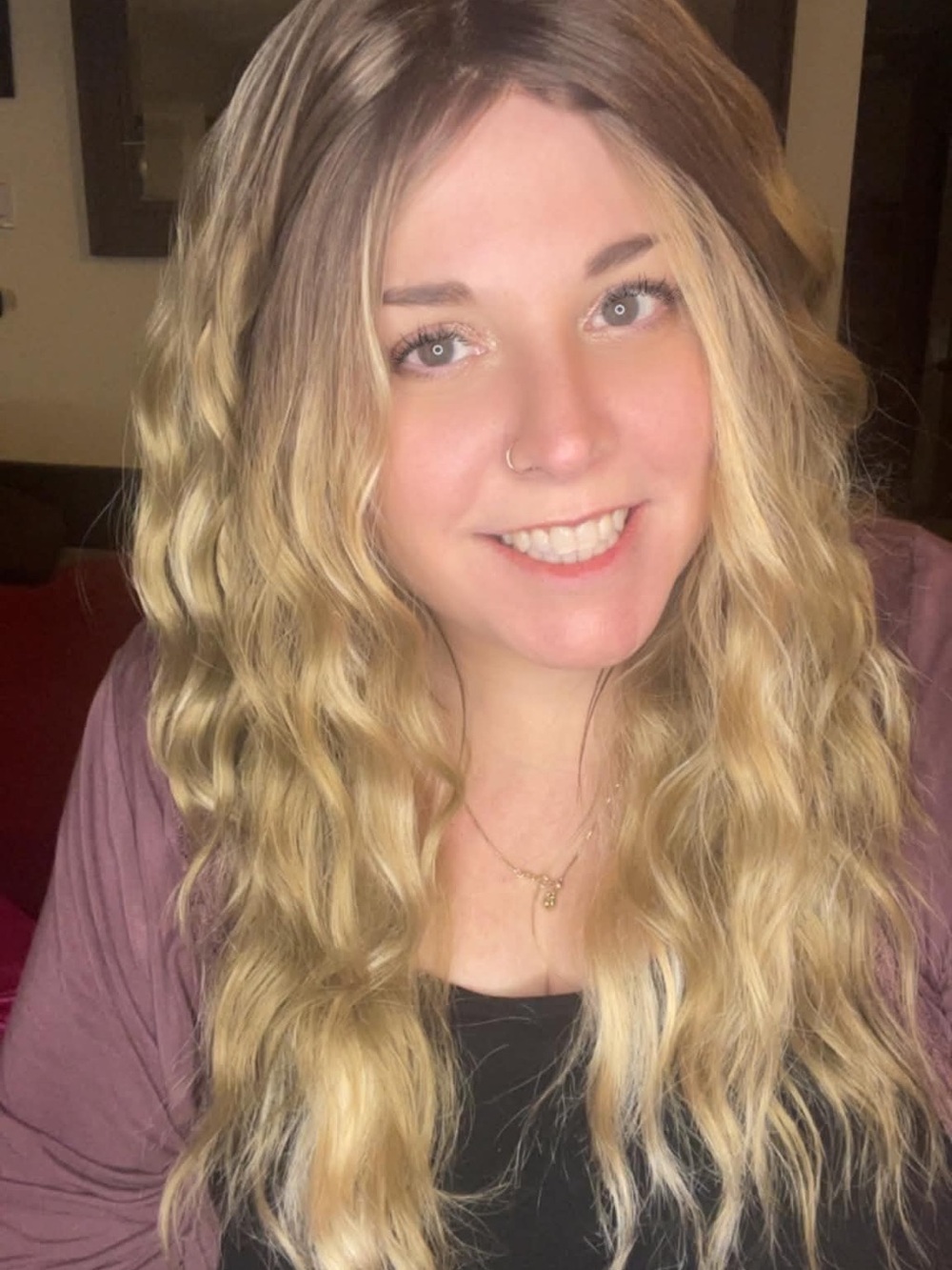 Lace Front Wig in Vanilla Blonde with Rooted Highlights
